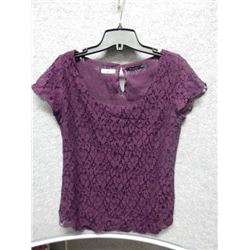 SHIRT WOMANS - BLUENOTES - PURPLE LACE SEE THROUGH TOP - SIZE S