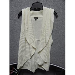 VEST WOMANS  - ONYC - WHITE COTTON VEST WITH LARGE COLLAR - SIZE M