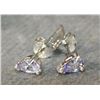Image 2 : EARRINGS - TOTAL 1CT PEAR CUT TANZANITE SET IN STERLING SILVER - RETAIL ~$200