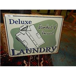 VINTAGE DESIGNED TIN SIGN - DELUXE LAUNDRY