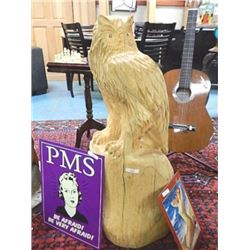 UNIQUE HAND CRAFTED CHAIN SAW CARVING - OWL - 34" TALL