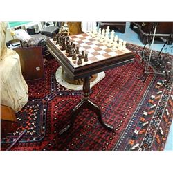 CHESS/BACKGAMMON BOARD ON STAND - 25" TALL