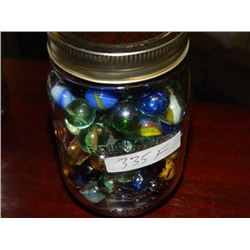 JAR OF COLLECTABLE AND OTHER MARBLES - MAY CONTAIN PEEWEE'S, LARGE AND OTHER RARE ONES
