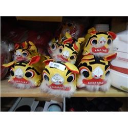 NEW STUFFED FOO DOG TOYS - ASSORTED SIZES. - 6 PER LOT - YELLOW