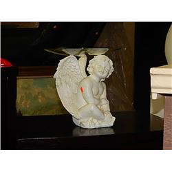 ANGLE WITH CURVE GLASS PLATE ON TOP - ~12" TALL