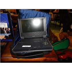 PORTABLE DVD PLAYER WITH CASE AND CORDS - PS - sold as-is - no warranty or guarantee