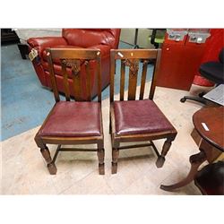 VINTAGE CHAIRS - LEATHER SEATS - 2 TTL