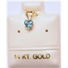 Image 1 : 14K GOLD BLUE TOPAZ HEART-SHAPED PENDANT