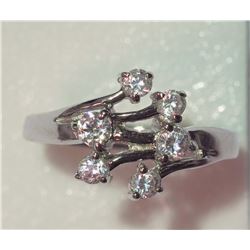 STERLING SILVER CUBIC ZIRCONIA RING