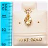 Image 2 : 10K GOLD CITRINE HEART-SHAPED PENDANT
