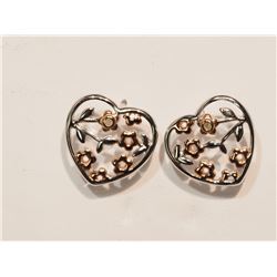 STERLING SILVER RHODIUM PLATED HEART SHAPE