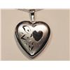 Image 1 : STERLING SILVER 'HEART SHAPE' LOCKET WITH CHAIN