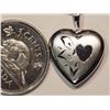 Image 2 : STERLING SILVER 'HEART SHAPE' LOCKET WITH CHAIN