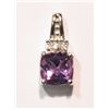 Image 1 : STERLING SILVER AMETHYST & DIAMOND PENDANT