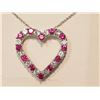 Image 1 : STERLING SILVER 'HEART SHAPE' CREATED RUBY
