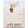 Image 1 : 14K GOLD GARNET HEART-SHAPED PENDANT