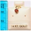 Image 2 : 14K GOLD GARNET HEART-SHAPED PENDANT