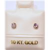 Image 1 : 10K GOLD PINK CUBIC ZIRCONIA EARRINGS
