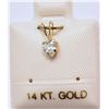 Image 1 : 14K GOLD CUBIC ZIRCONIA HEART-SHAPED PENDANT