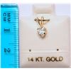 Image 2 : 14K GOLD CUBIC ZIRCONIA HEART-SHAPED PENDANT