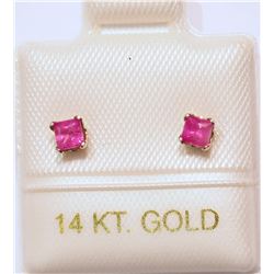 14K GOLD RUBY(0.37CT) EARRINGS