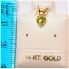 Image 2 : 14K GOLD PERIDOT HEART-SHAPED PENDANT