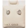 Image 1 : 14K GOLD CUBIC ZIRCONIA HEART-SHAPED EARRINGS