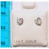 Image 2 : 14K GOLD CUBIC ZIRCONIA HEART-SHAPED EARRINGS