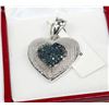 Image 1 : #29-STERLING SILVER BLUE DIAMOND HEART-SHAPE