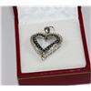 Image 1 : #43-STERLING SILVER BLACK & WHITE DIAMOND HEART