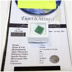 EMERALD 7.30CT WITH COA