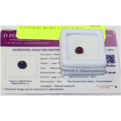 NATURAL RUBY 1.341CT WITH COA