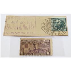 1894 NEW YORK STAMP& US SPECIAL DELIVERY STAMP