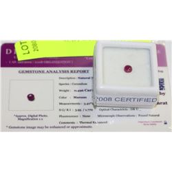 NATURAL RUBY 0.496CT WITH COA