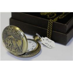 BRONZE BULL POCKET WATCH