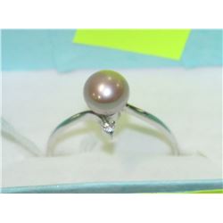 .925 SILVER FRESH WATER PEARL RING - SIZE 8.5