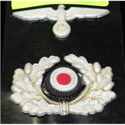 NAZI ARMY HAT PENDANTS - MARKED "A" IN CIRCLE ON