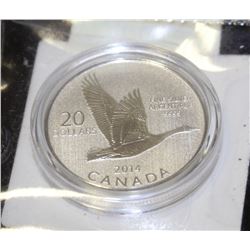 2014 CANADIAN FINE SILVER $20 COIN