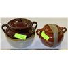 Image 1 : LOT OF TWO CROCK BEAN POTS