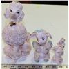 Image 1 : LOT OF 3 PORCELAIN PINK POODLES