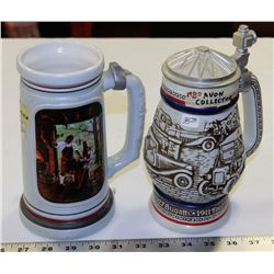 LOT OF TWO AVON BEER STEINS