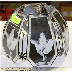 RARE MARILYN MONROE GLASS AND SILVER LAMP SHADE