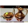 Image 1 : SET OF FLEMISH COPPER TEA POTS