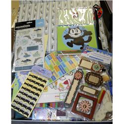 BOX OF FULL OF SCRAPBOOKING ITEMS
