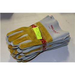 LOT OF 6 WELDING GLOVES