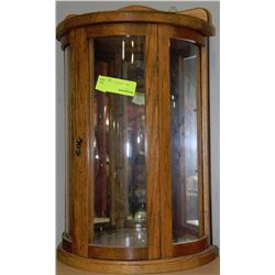 SMALL HALF MOON MIRRORED CURIO 2 TIER SHELF