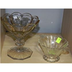 TWO GLASS DISHES