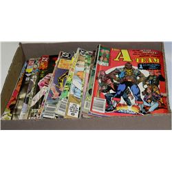 FLAT OF 1980'S COMICS INCLUDING SUPERMAN,A-TEAM,BATMAN,SPITFIRE,