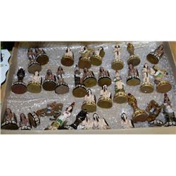 32 HAND PAINTED EGYPT CHESS FIGURINES