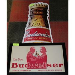 LOT OF 2 BUDWEISER SIGNS